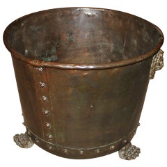 English Copper and Brass Log Holder