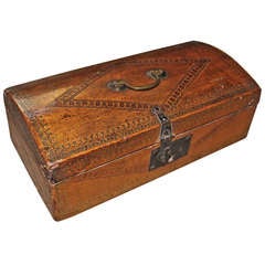 Antique English Tooled Leather Document Box