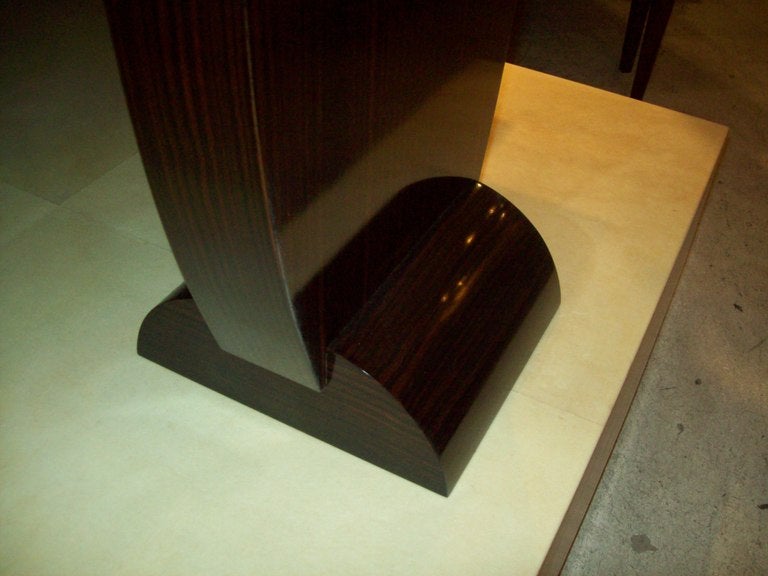 Custom Art Deco Style Macassar Ebony Table with Shagreen Top In New Condition In New York, NY