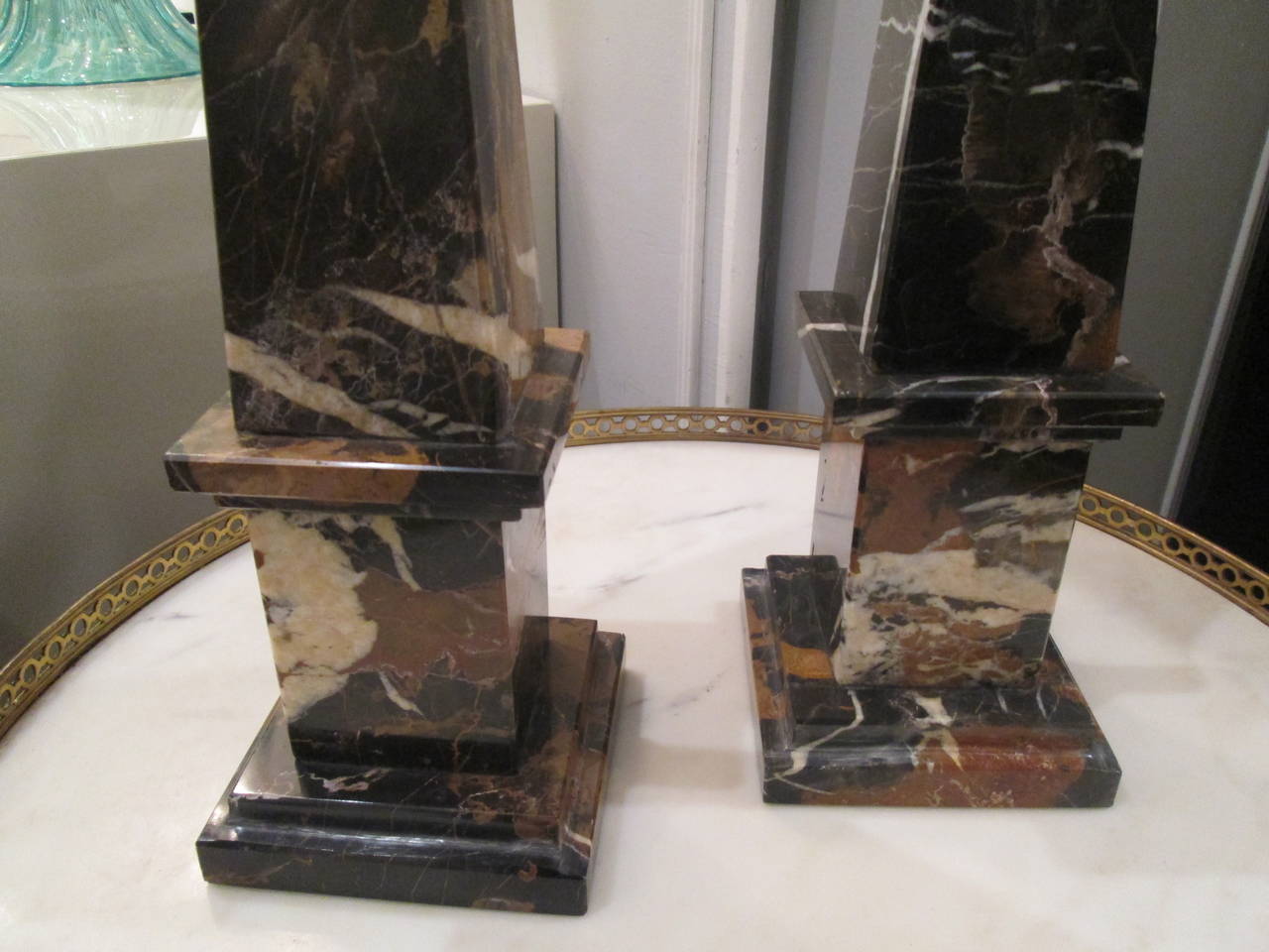 Pair of Marble Obelisks In Excellent Condition In New York, NY