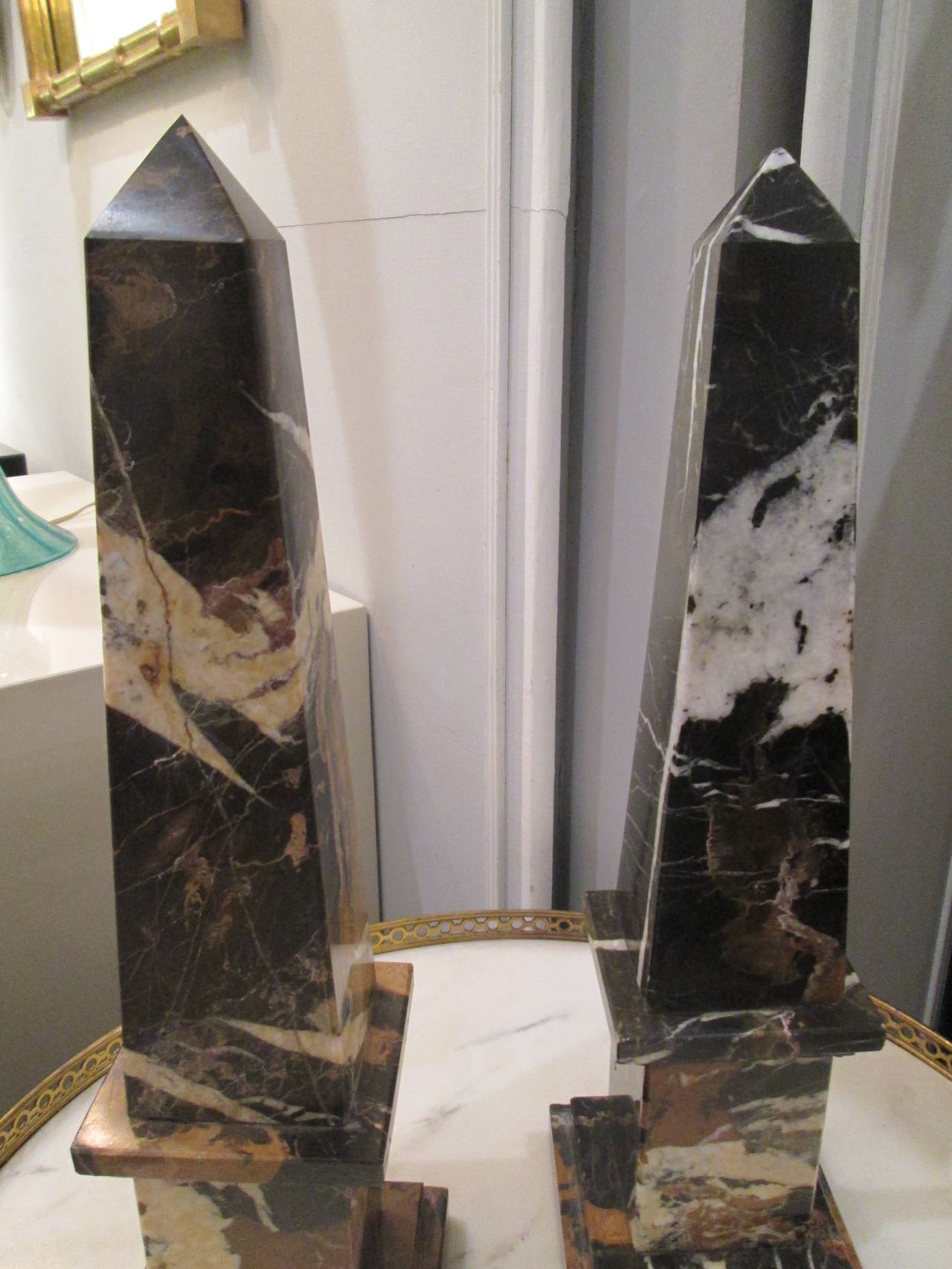 French Pair of Marble Obelisks