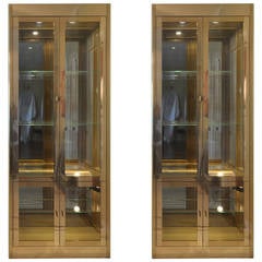 Vintage Pair of Modern Brass Etageres