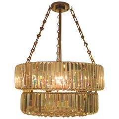 Nickel-Plated and Crystal Chandelier in the Art Deco Manner 6