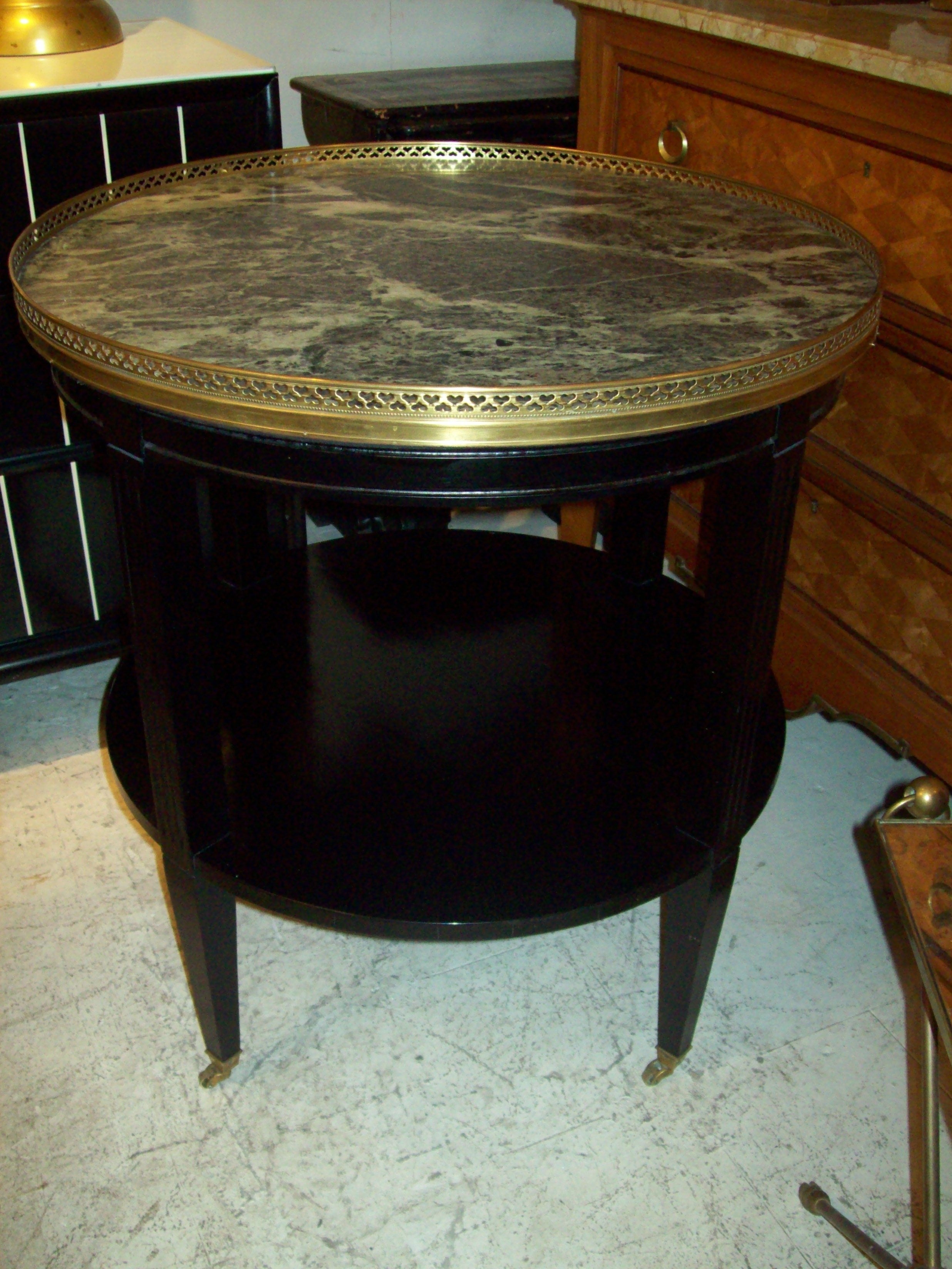 A Pair Of Marble-top Two-tiered Bouillote Tables