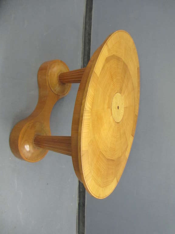 Unusual Beidermeier Style Double Pedestal Oval Table