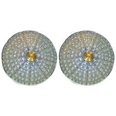 Pair of Orrefors Flush Mounted Fixture by Carl Fagerlund 5