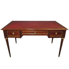 Louis XVI Style, Bronze Mounted, Leather Top Desk