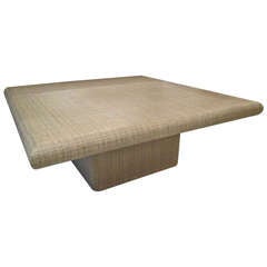 Springer Style Grass Cloth Coffee Table
