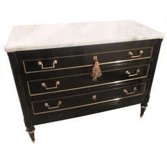 Exquisite Laquered Directoire Style Commode with Marble Top