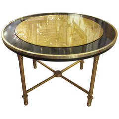Circular Cocktail Table with Gilt Glass Top