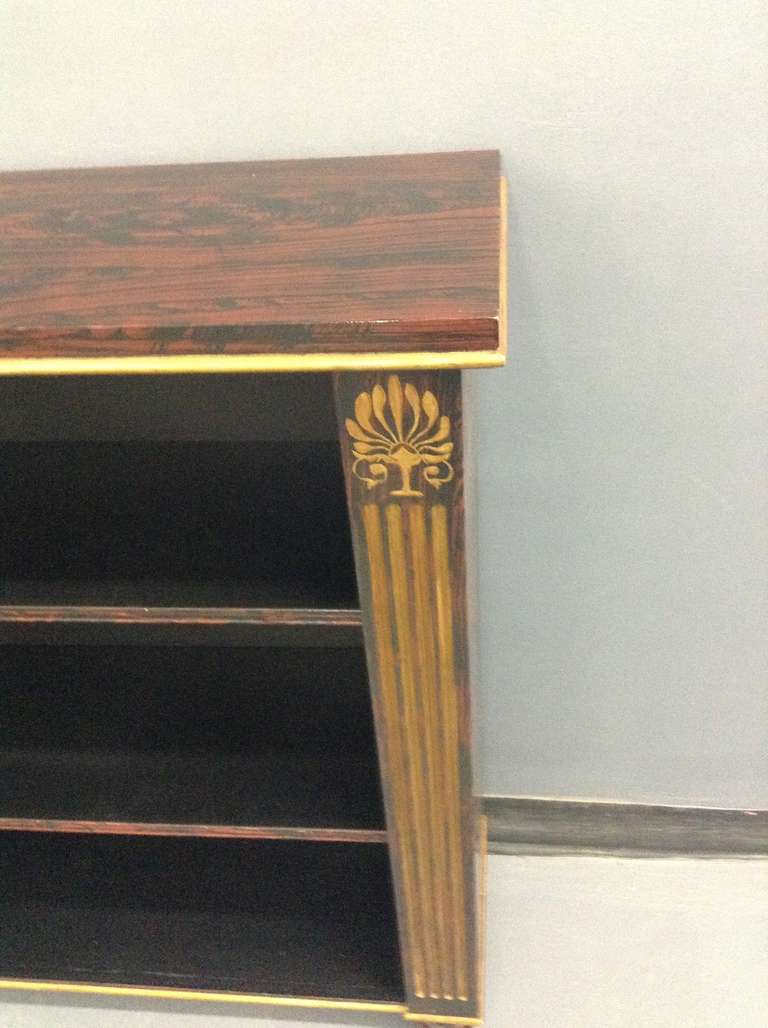 Faux Rosewood And Hand-painted Bookcase In The Regency Manner In Excellent Condition In New York, NY
