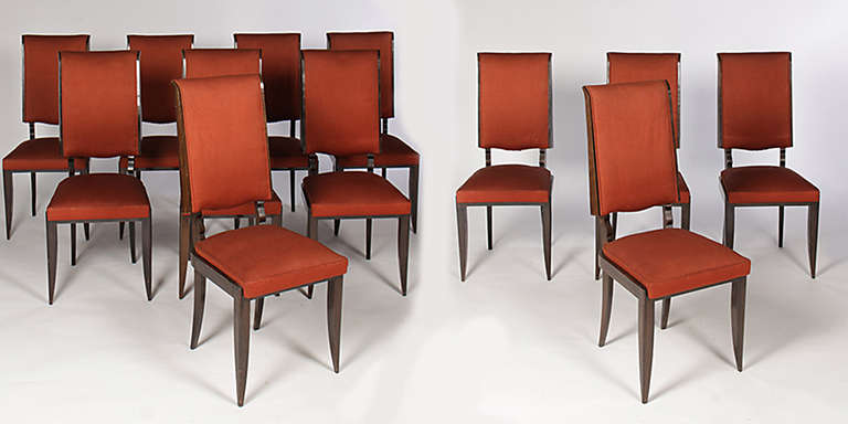A Set of 12  French 40's Rosewood Chairs
