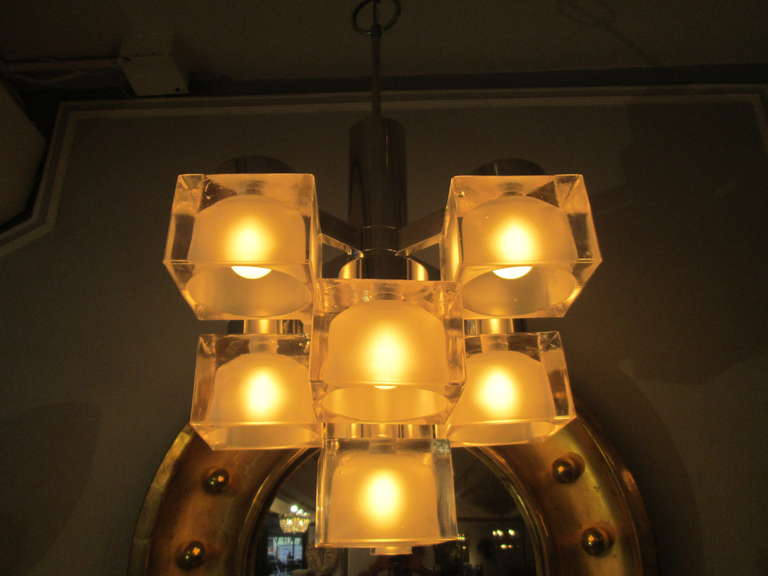 Gaetano Sciolari Ice Cube Chandelier In Excellent Condition In New York, NY