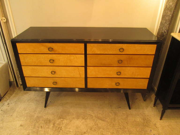 Mid-Century Modern lacquered parchment chest.