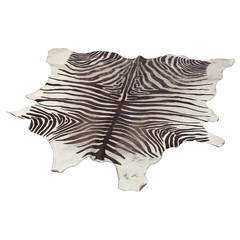 Cowhide Rug with Printed Zebra Design 1