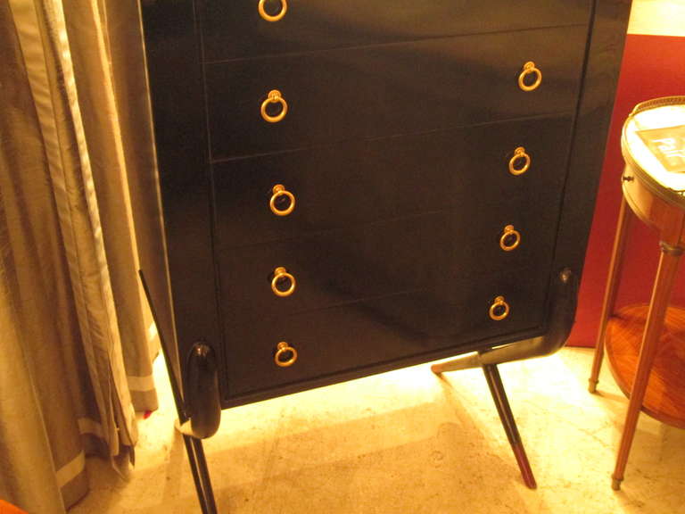 French 40's Lacquered High Chest 1