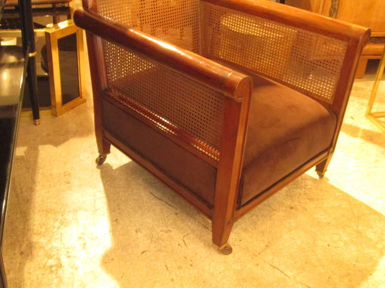 19th Century A Rare Pair of Oversized Edwardian Rosewood Caned Library Chairs