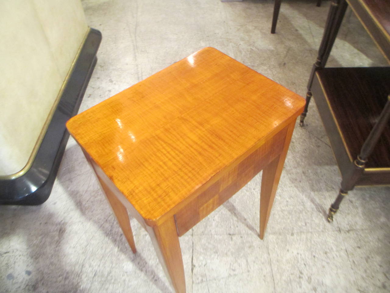 20th Century Pair of French Modernist Parquetry End Tables