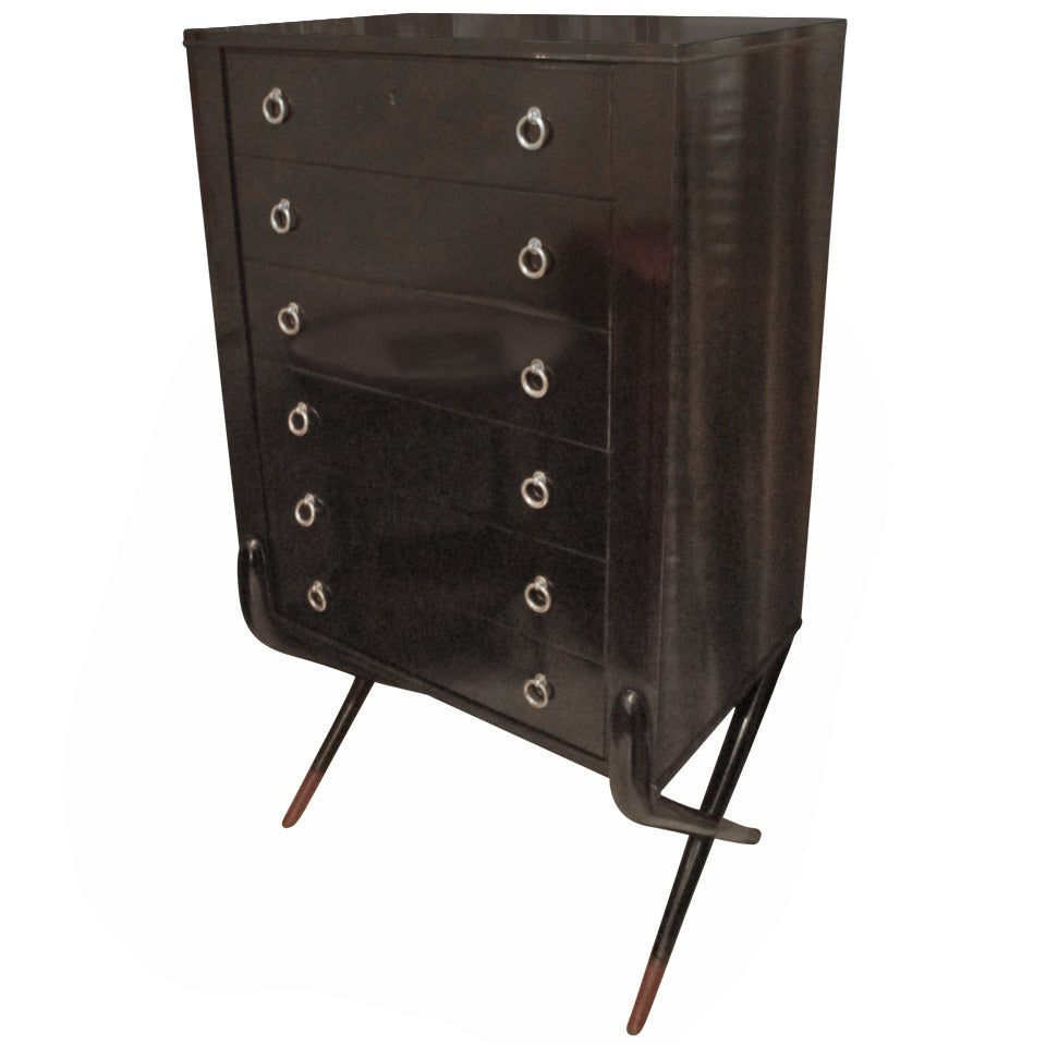 French 40's Lacquered High Chest