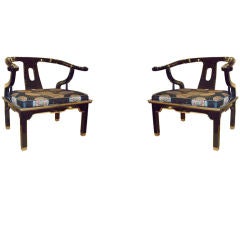 A Pair of Asian Inspired Lacquered Chairs