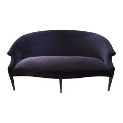 Vintage Sculptural Sofa on Tapered Ebonized Legs