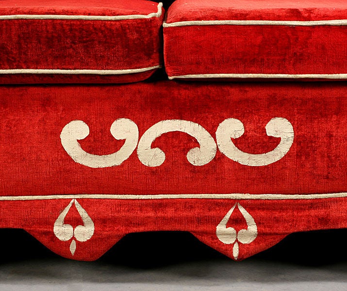 Whimsical Velvet Upholstered Sofa In Good Condition In New York, NY