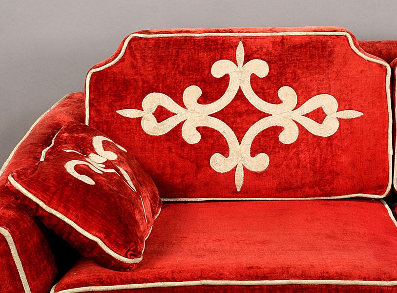 20th Century Whimsical Velvet Upholstered Sofa