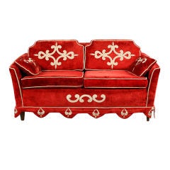 Whimsical Velvet Upholstered Sofa