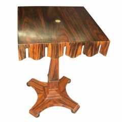 Whimsical Faux Rosewood Table on Pedestal Base