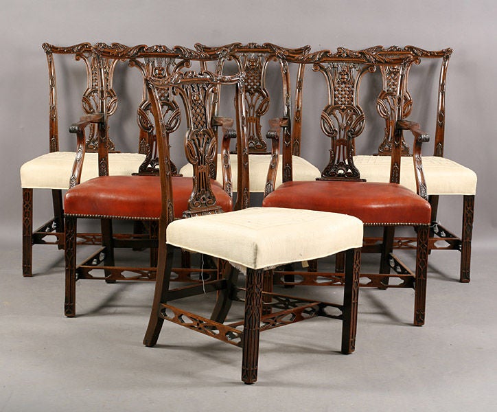 A set of 6 Chippendale Style Chairs