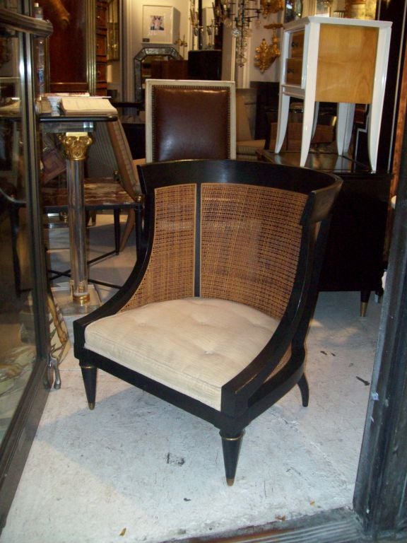 A great pair of caned tub chairs by James Mont, extremely comfortable