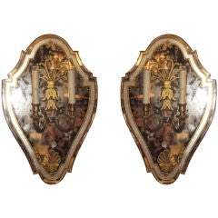 A pair of Jansen Reverse-Painted Sconces