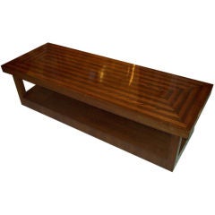 Modern  Parquetry Two-Tiered Coffee Table