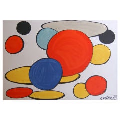 Alexander Calder lithograph print "Red Sphere and Forms"