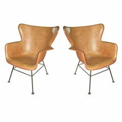 Pair of Sculptural Saarinen Style "Womb" Chairs