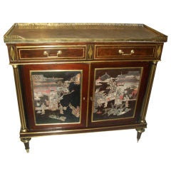 Exquisite Louis XVI-Style Cabinet W. Coromandel Panels