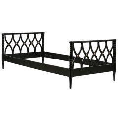 Vintage French ebonized Directoire style daybed