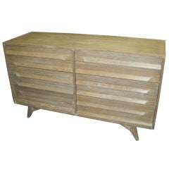 Sculptural Mid-Century Modern Cerused Oak Sideboard