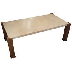 Exquisite Parchment and Cerused Oak Coffee Table 11