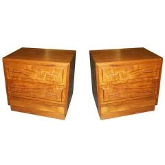 A Sculptural Pair of Rosewood Nightstands