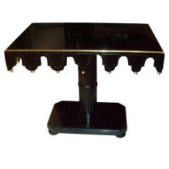 Whimsical Hollywood Regency Ebonized Side Table