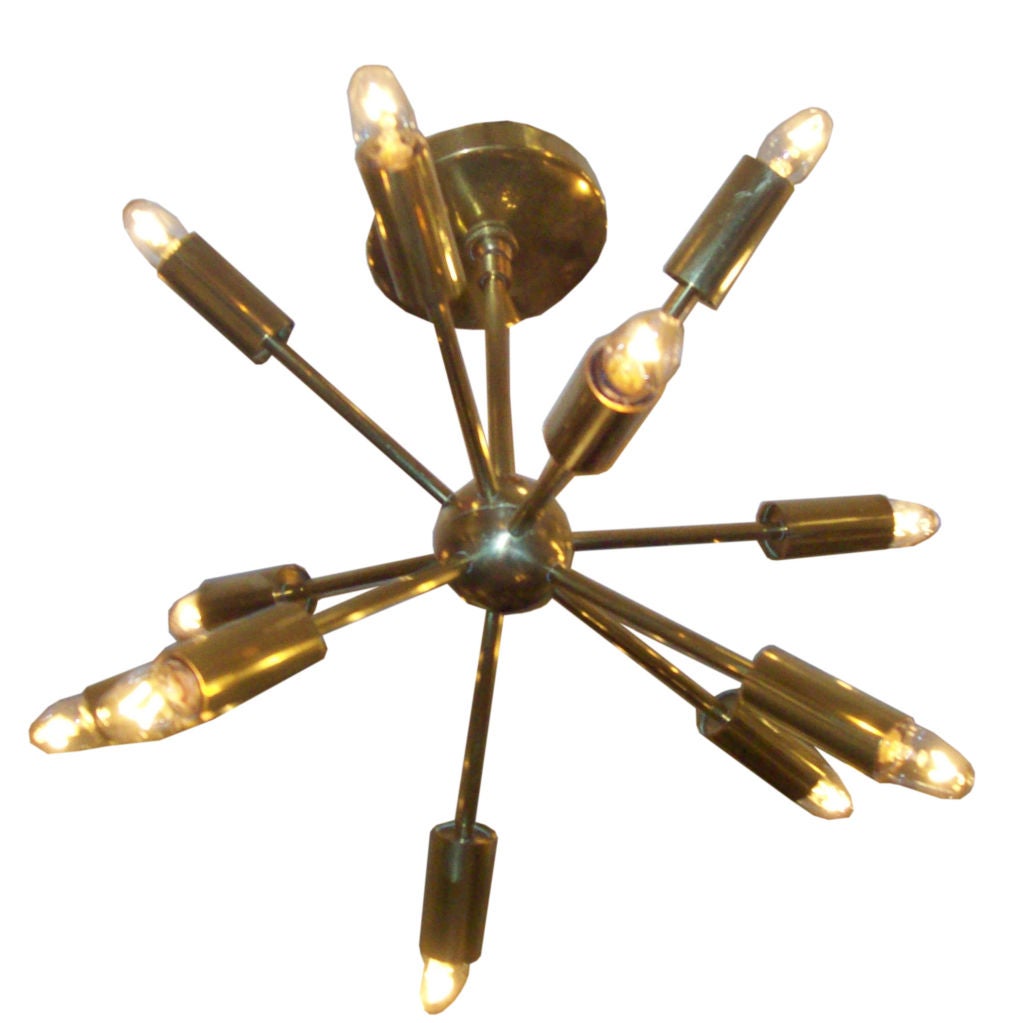 12 Light Brass Sputnik Chandelier