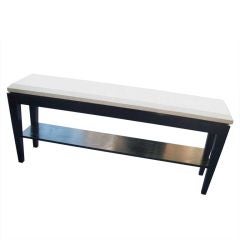 Ebonized Granite Top Console