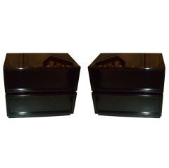 A pair of Lacquered Night stands/End Tables