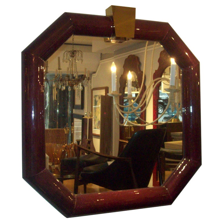 Lacquered  Mirror in the Manner of Karl Springer