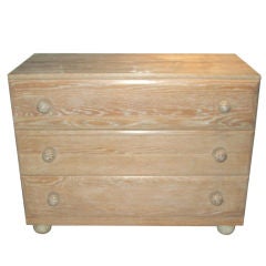 Whimsical Cerused Oak Chest of Drawers/Commode