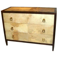 Mid-Century Macassar Ebony and Parchment Chest