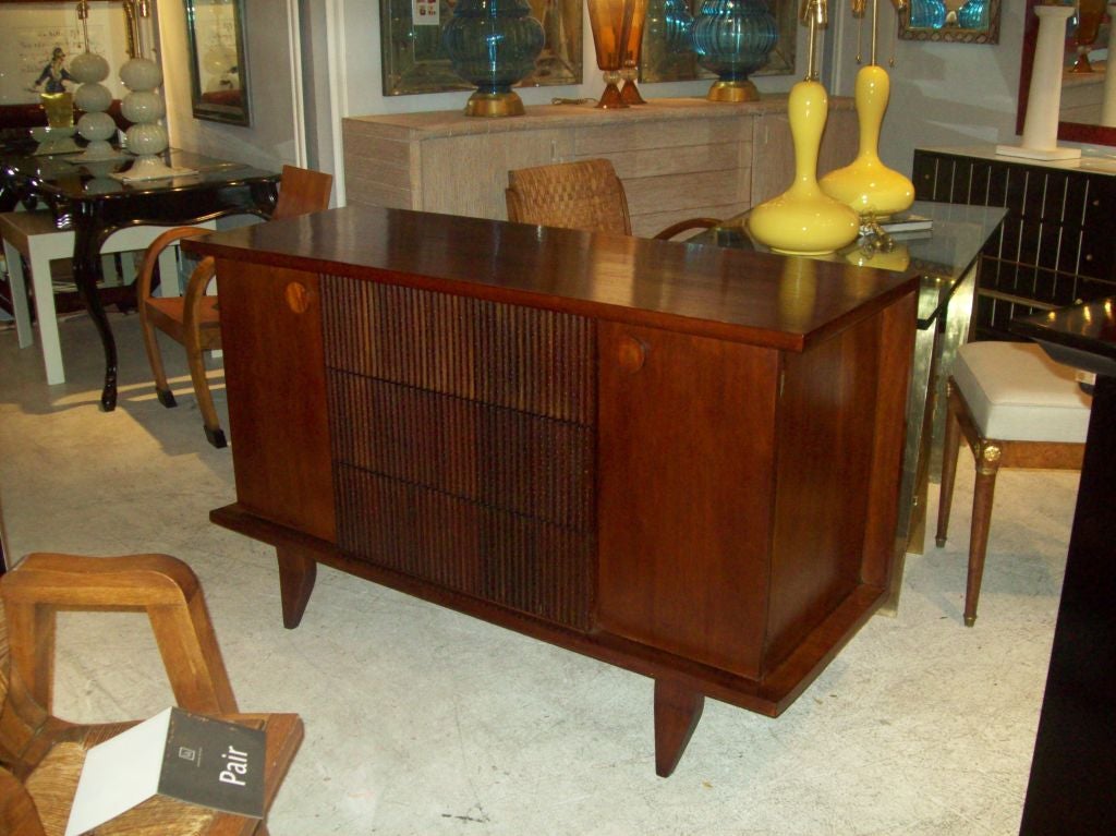 Unusual Mid-Century Sideboard with Bamboo Drawers