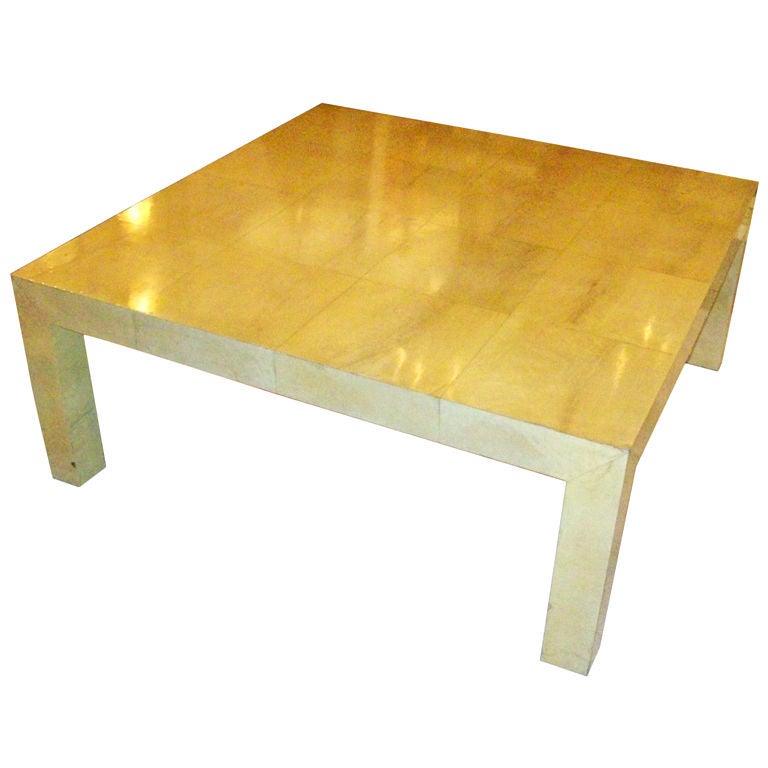 Exquisite Oversized Parchment Coffee Table at 1stDibs