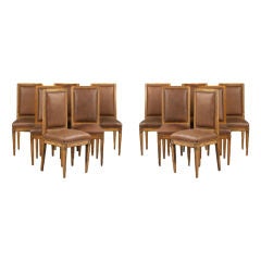 A set 12 French 40's Oak Dining Chairs